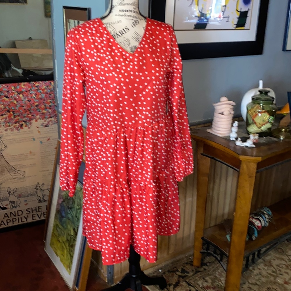 Polka dot rayon dress